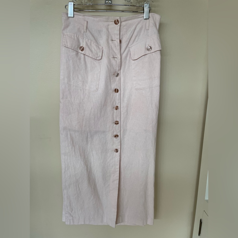 Urban Outfitters Pale Blush Button-Front Skirt